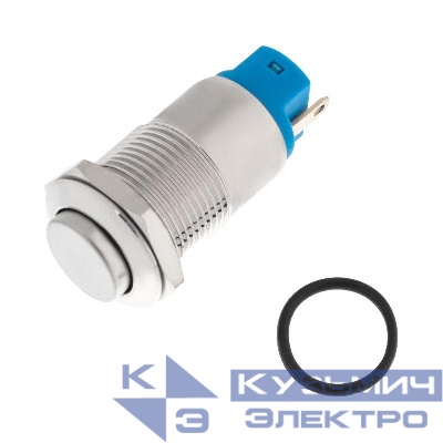 Кнопка антивандальная d12 без фикс. (2с) (ON)-OFF выпуклая (A12-B2) блист. Rexant 06-0339-A