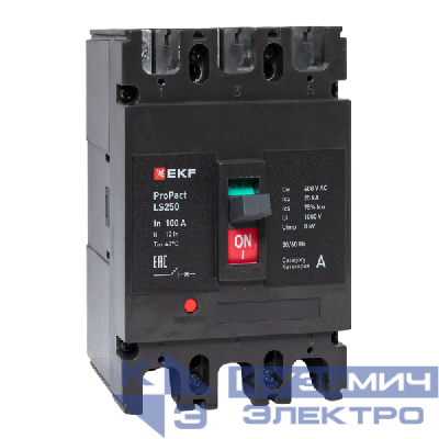 Выключатель автоматический 3п 100А 25кА LS250 ProPact EKF mccb-250-25-3-100-ls
