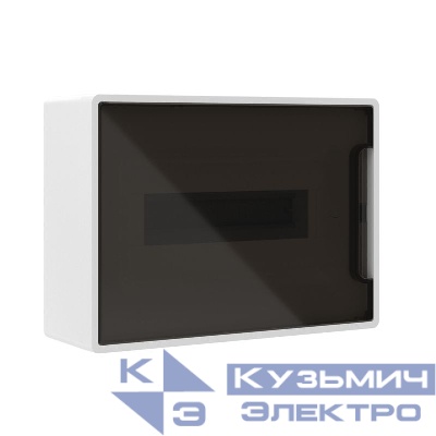Щиток настенный Фрейм (FRAME) ЩРн-п-12 12мод. с тонированной дверцей с 2 шин PEN на 8+6 отверст. бел. DKC F12W1WD