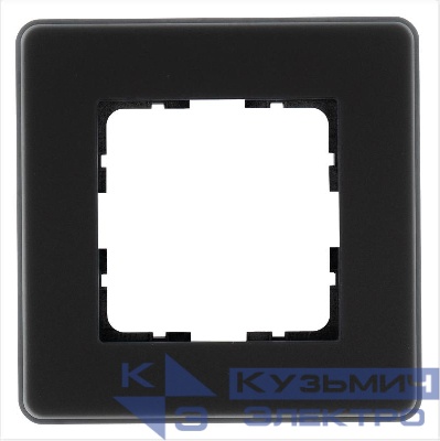 Рамка 1-м G-Glass закругленная стекло матов. черн. Jasmart G1001GB-RM