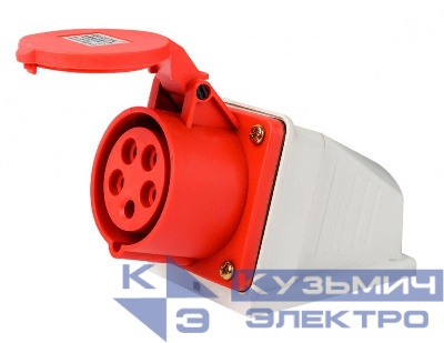 Розетка стационарная 3Р+РЕ+N 32А 380В IP44 РС-103 DEKraft 26195DEK