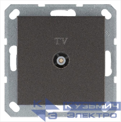 Розетка телевизионная оконечная TV Ф9.5мм механизм мокко Jasmart G6001Z