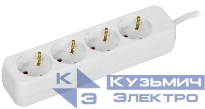 Удлинитель 4х5м 10А У04 ПВС 3х1 бел. UMA IEK UM-YP10-10-04-05-Z-K01