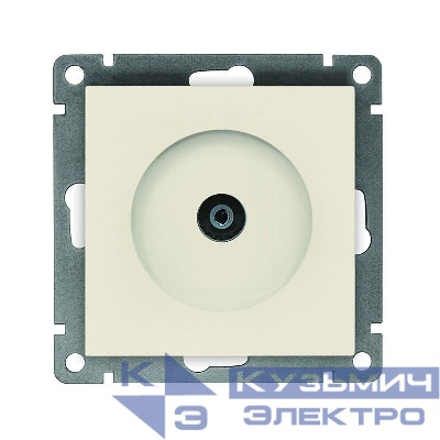 Розетка телевизионная TV 1-м СП Афина механизм сл. кость (ivory) Universal A0027-I