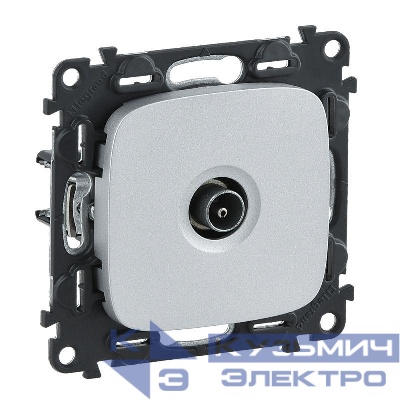 Розетка телевизионная TV 1-м Valena Allure 0-2400МГц с топологией "звезда" с лицев. панелью механизм алюм. Leg 753951