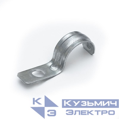 Скоба крепежная однолапковая усиленная противопожарная СМОУ d25-26мм метал. отв. d 6.5мм (уп.100шт) Промрукав PR13.02427