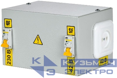 Ящик с понижающим трансформатором ЯТП 0.25 220/42В (2 авт. выкл.) IEK MTT12-042-0250