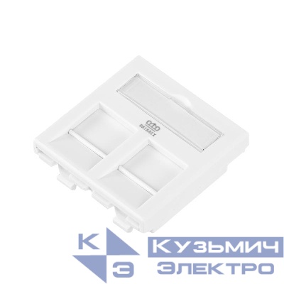 Адаптер 45х45мм для модуля Keystone 2 порта шторки бел. Datarex DR-513100