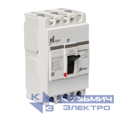 Выключатель автоматический 3п 63А 20кА ВА04-31 Про 125П Контактор 7001027