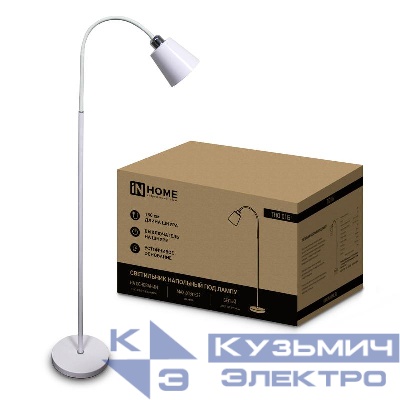 Светильник ТНО 01Б 60Вт E27 230В торшер напольн. под лампу на основании бел. IN HOME 4690612042664