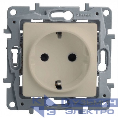 Розетка СП Etika 16А 2P+E немецк. стандарт винт. клеммы сл. кость IEK 672324
