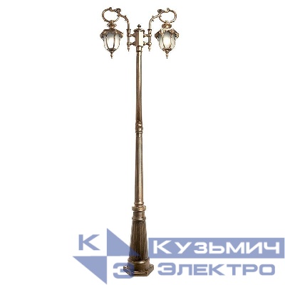 Светильник PL4048 2х60Вт E27 IP44 230В садово-парковый черн. зол. FERON 11428