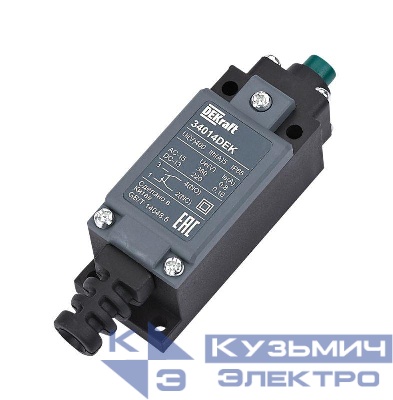 Выключатель концевой 1НО1НЗ кнопочный плунжер пласт. DEKraft 34014DEK