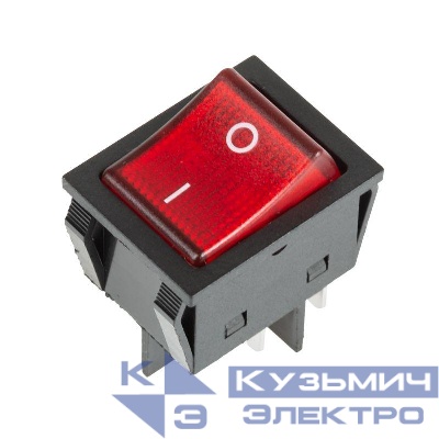 Выключатель клавишный 250В 30А (4с) ON-OFF красн. с подсветкой REXANT 36-2346