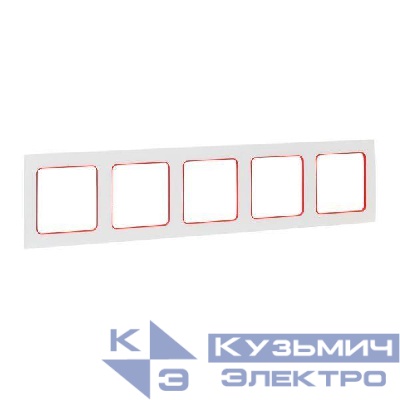 Рамка 5-м Стокгольм бел. с линией цвета красн. EKF EYM-G-306-10