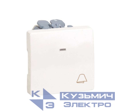 Механизм кнопки клавишной "звонок" с подсветкой 10А 250В Simon27 бел. 27160-65