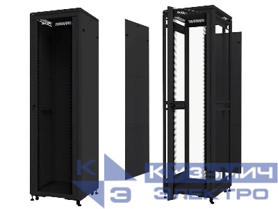 Шкаф напольный 19" Netko 36U серия Optima (600х600х1762), передняя дверь стекло, черный, разобранный (упакован в 2 коробки)