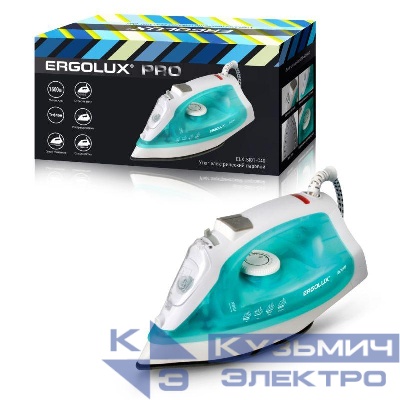 Утюг паровой ELX-SI01-C40 электр. 1600Вт 220-240В тефлон аквамарин Ergolux 13126