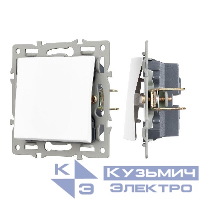 Механизм выключателя одноклавишный проходной SWT-MKP1-PL-WH (250В 16А) Arlight 043714