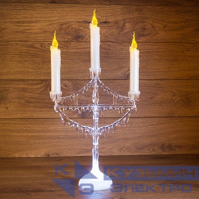 Фигура светодиодная "Подсвечник со свечками" 4LED 0.5Вт IP20 на подставке элементы питания 3хAAA (не в компл.) Neon-Night 513-034