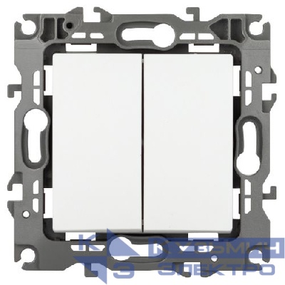 Выключатель 2-кл. Эра12 12-1104-01М 10А 250В 10AX механизм бел. матов. Эра Б0065701