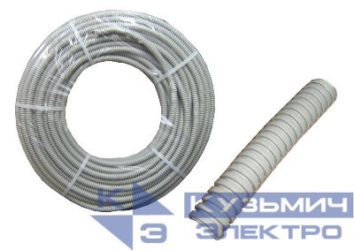 Труба гофрированная, ПВХ, легкая, с зондом, d40 мм, серая, 25м "УП"