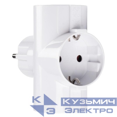 Разветвитель 3-м с заземл. 16А IP20 AD-3G-R 3.5кВт JazzWay 2853363