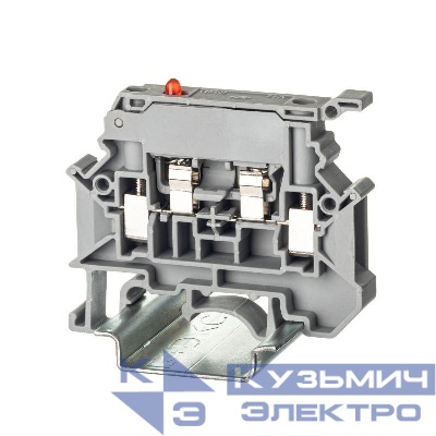 Клемма для предохранителя винтовой зажим 2 точки подключения индикация 24В 4кв.мм сер. DKC TUR-4-HESILED24