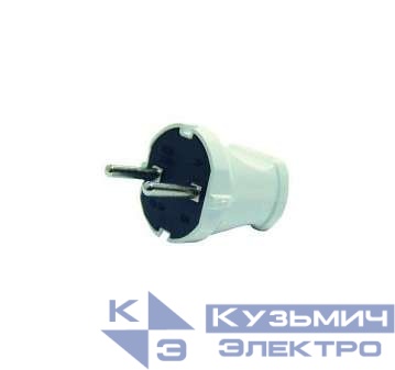Вилка электрич. без заземл. бел. Makel 10001
