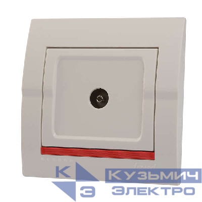 Розетка телевизионная проходная TV СП Deriy 16А IP20 бел./бел. LEZARD 702-0202-129