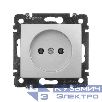 Розетка 1-м СП Valena 16А IP21 без заземл. на винтах механизм алюм. Leg 770116