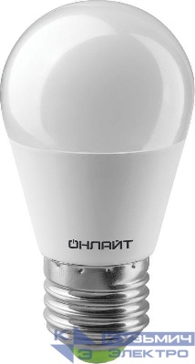 Лампа светодиодная 71 627 OLL-G45-8-230-4K-E27 8Вт шар 4000К нейтр. бел. E27 800лм 176-264В ОНЛАЙТ 71627