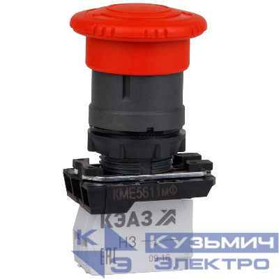 Кнопка грибовидная КМЕ 5611мФ 1НО+1НЗ IP65 красн. КЭАЗ 248255