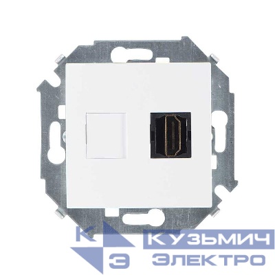 Розетка аудио/видео HDMI СП Simon 15 механизм бел. Simon 1591407-030