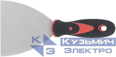 Шпатель 4дюйм (100мм) прорезиненная ручка нерж. сталь КУРС 06706