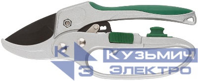 Секатор Профи храп. механизм режущ. кромки встык с наковальней тефл. покр. лезвий алюм. корпус 200мм FIT 77097