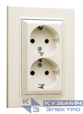 Розетка 2-м СП Karea 16А IP20 с/з крем. Makel 56010082