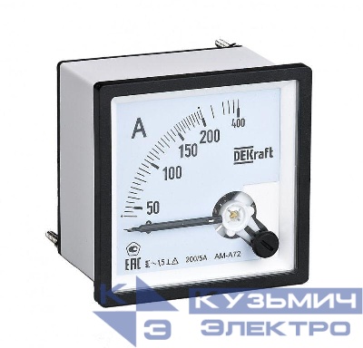 Амперметр аналоговый 40/5А AC класс точн. 1.5 72х72мм трансф. подкл. DEKraft 50203DEK