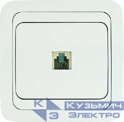 Розетка телефонная 1-м СП Mimoza 16А IP20 бел./бел. Makel 12014