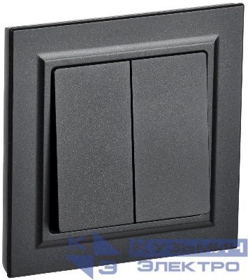 Выключатель 2-кл. СП BRITE ВСР10-2-0-БрЧ 10А в сборе черн. IEK BR-V20-0-10-K02-F