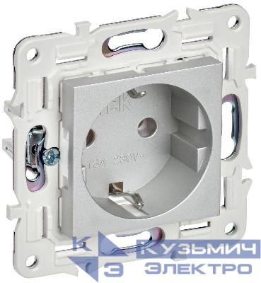 Розетка SKANDY 16А с заземл. без защ. шторок SK-R05S серебр. IEK SK-R11-16-K23