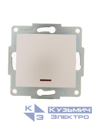 Выключатель 1-кл. 1п СП Karina 10А IP20 с подсветкой механизм жемчуж./бел. перламутр. LEZARD 707-3088-111
