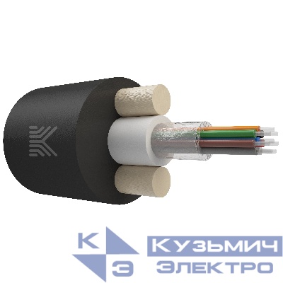 КОСТРОМАКАБЕЛЬ КОС-ОКД-8х657-ТП-1.5кН Дроп-кабель круглый, с центральной трубкой, усилен стеклопрутками, 8 волокон, SM 9/125, G.657.A1, полиэтилен, 1.5 кН
