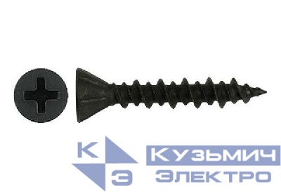 Саморез ГВЛ 3.9х30 острый потайной оксид (уп.1000шт) Промрукав PR08.9336