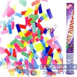 Пневмохлопушка (твист) 50см разноцв. папиросная/металлиз. бумага 10-20м (уп.12шт) SHLights 4607144112246