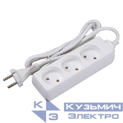 Удлинитель 3х3м 10А IP20 FE075-03-300 2.2кВт ПВС 2х0.75 защ. шторки ФАZА 5000179