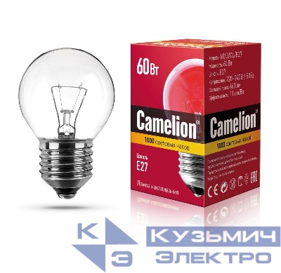 Лампа накаливания MIC D CL 60Вт E27 Camelion 8973