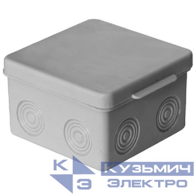 Коробка распаячная ОП 80х80х50мм без гермовводов сер. Урал Пак КО-52117080-100