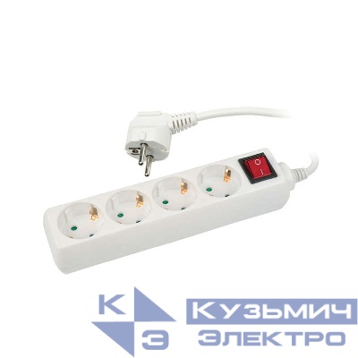 Удлинитель 4х3м с заземл. Standart S-GCD4-3B с выкл. Uniel 02927