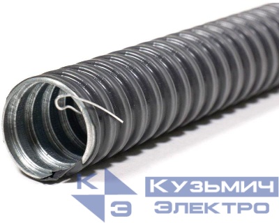 Металлорукав в ПВХ изоляции МРПИ НГ 20 УХЛ1 d20мм с протяжкой морозостойкий черн. (уп.50м) ГОФРОМАТИК zeta42333